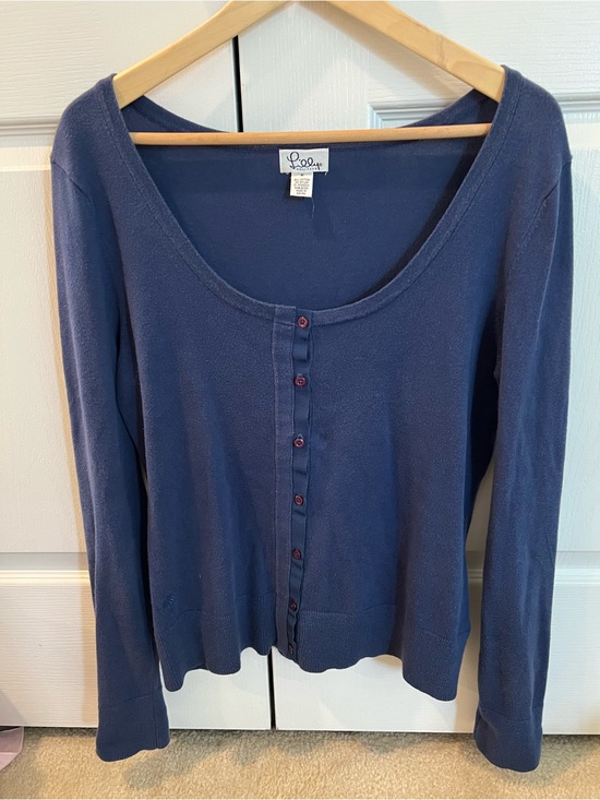 Lilly Pulitzer Sweaters - Lilly Pulitzer Navy Scoop-Neck Button Cardigan